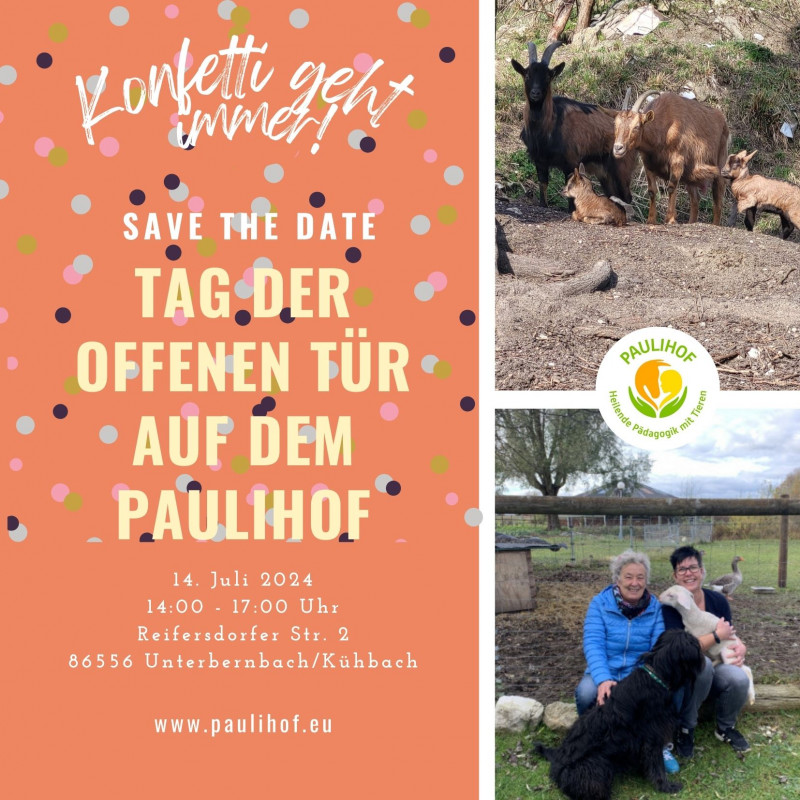 Paulihof-Herzliche Einladung zum Tag der offenen Tür am 14.07. auf dem Paulihof in Unterbernbach